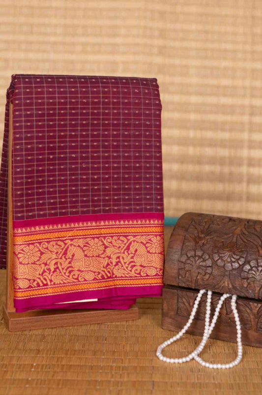 Purple aayiram butta kanchi cotton saree