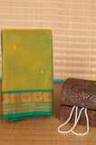 Leaf green kanchi cotton saree