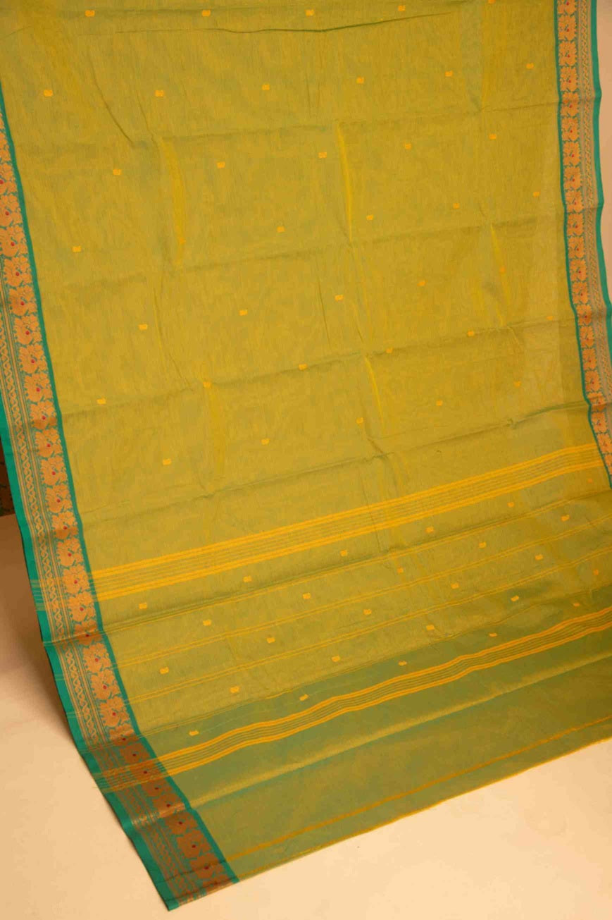 Leaf green kanchi cotton saree