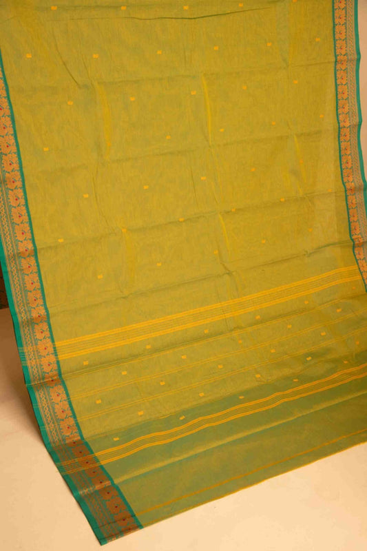 Leaf green kanchi cotton saree
