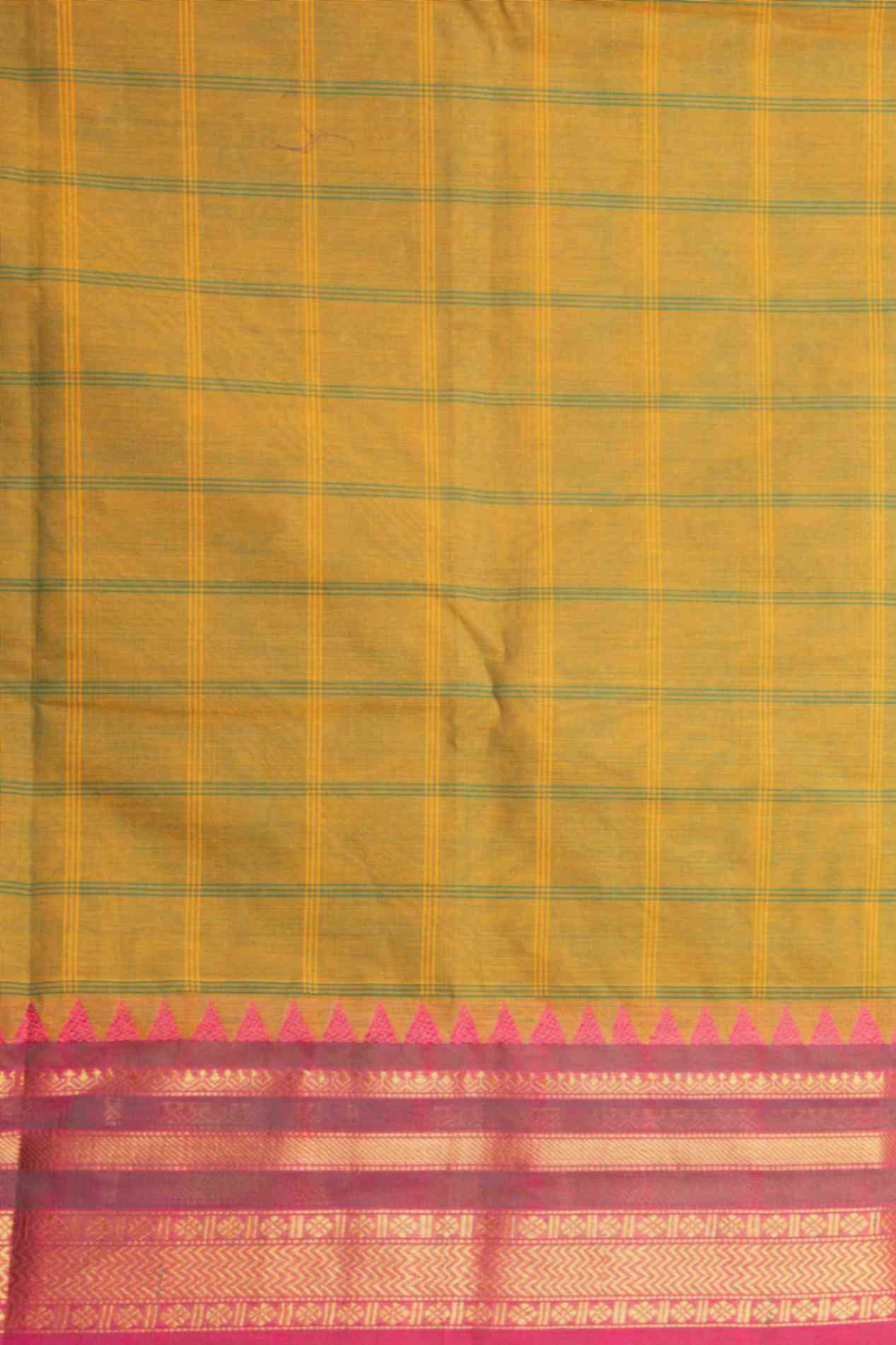 Army green and purple kanchi cotton saree