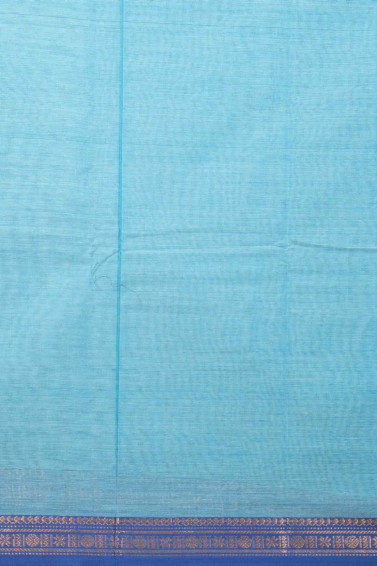 Blue korvai kanchi cotton saree