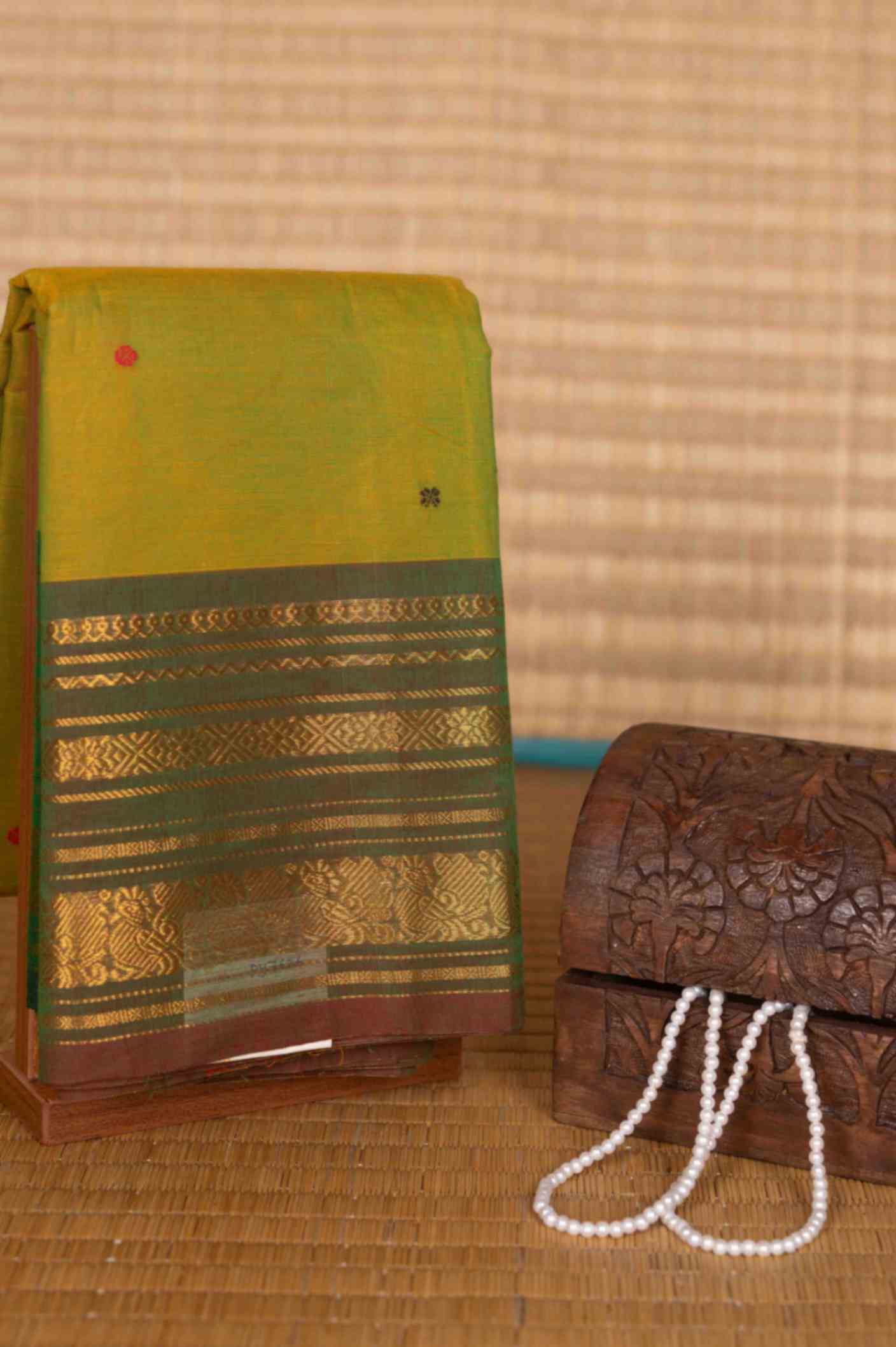 Mehendi green kanchi cotton saree