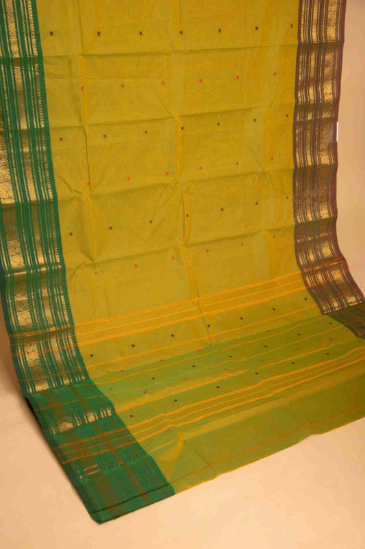 Mehendi green kanchi cotton saree