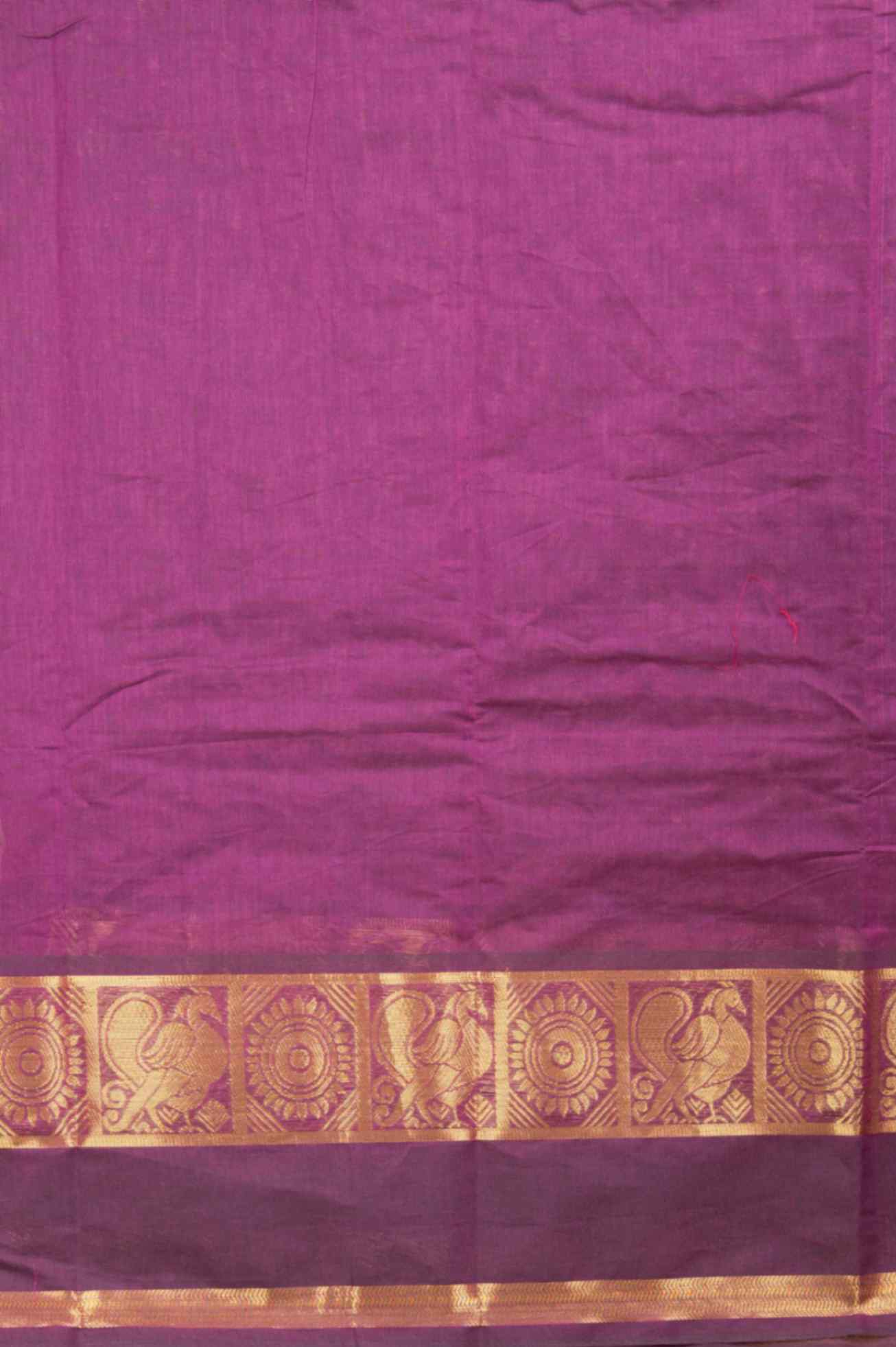 Purple muthu kattam kanchi cotton saree