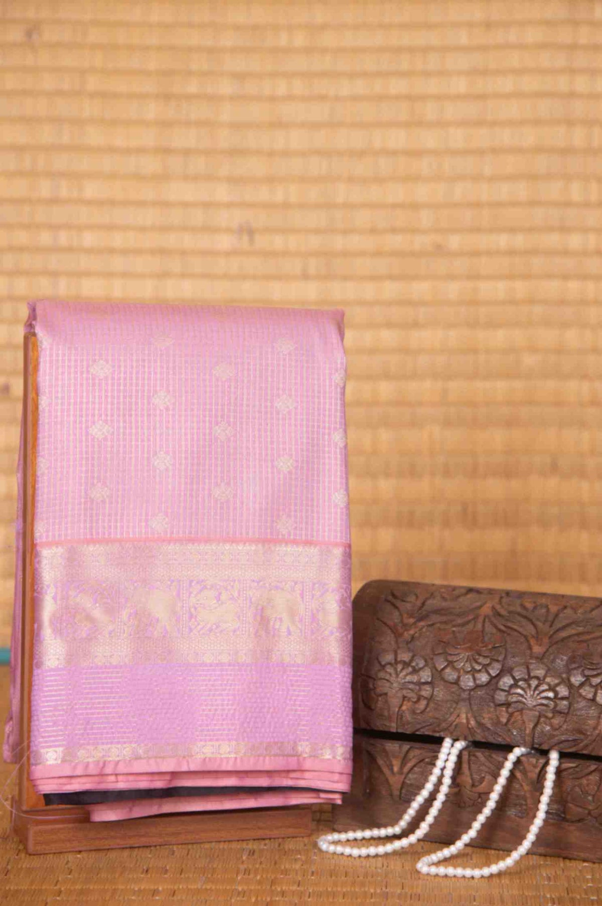 Lilac lavender semi silk saree