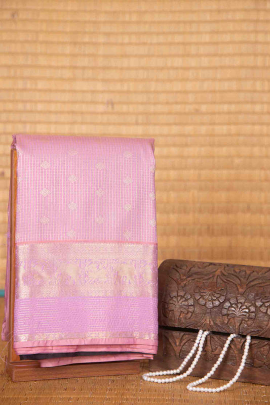 Lilac lavender semi silk saree