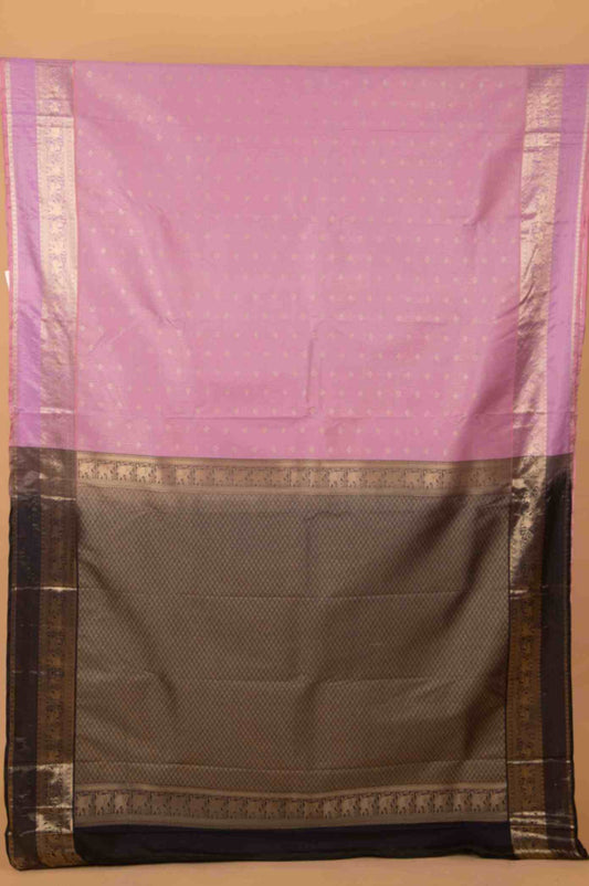 Lilac lavender semi silk saree