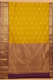 Mehendi green and purple soft silk saree