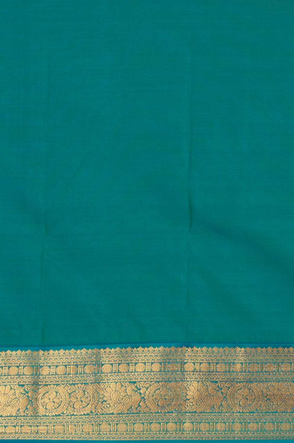 Red and teal korvai semi silk saree