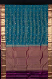 Teal blue pure touch silk saree