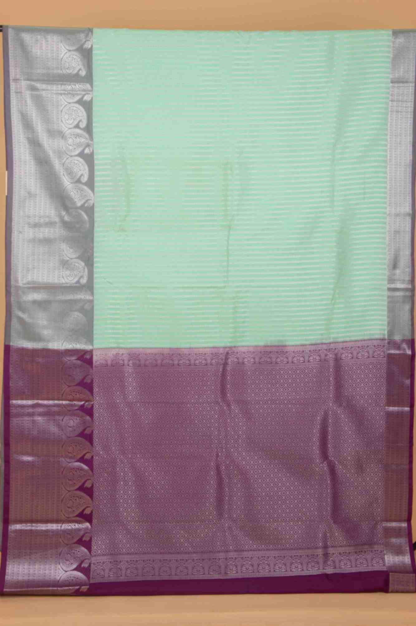 Pastel mint soft silk saree