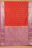 Red and lavender soft silk saree