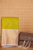 Green and grey soft silk saree