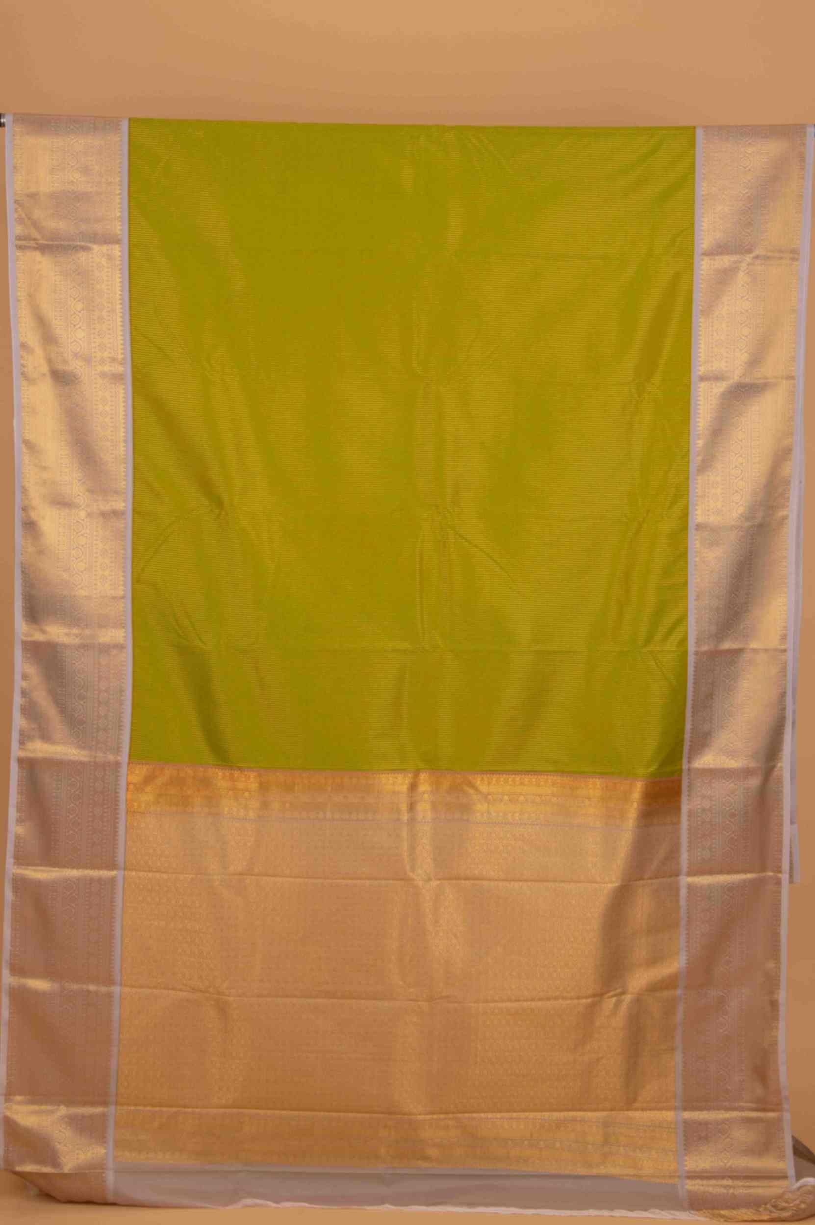 Green and grey soft silk saree