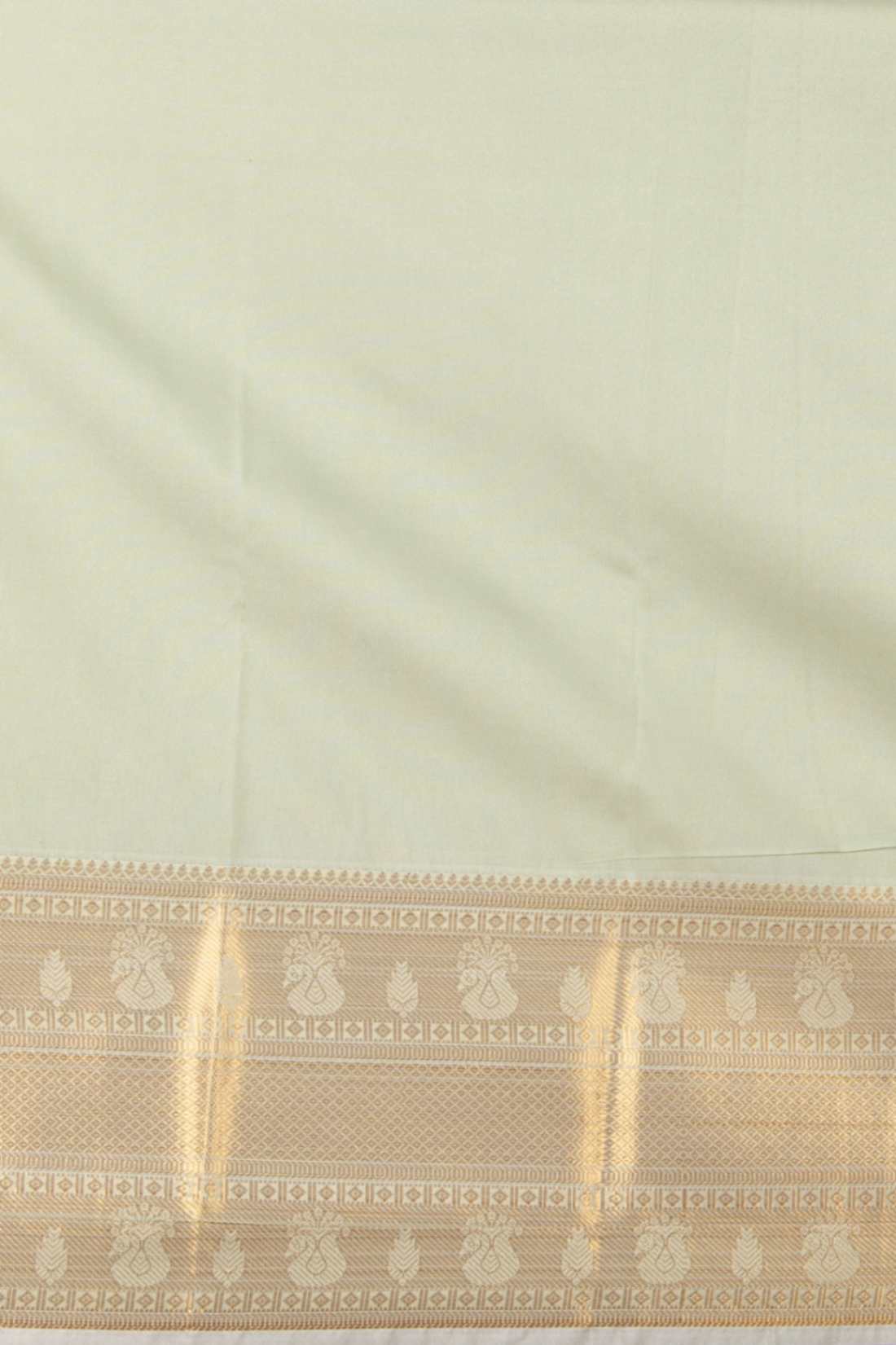 Peacock green and sage green semi silk saree