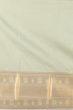 Peacock green and sage green semi silk saree