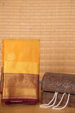 Golden and purple soft silk saree