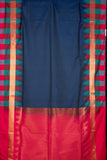 Peacock Blue Designer Semi Soft Silk Saree