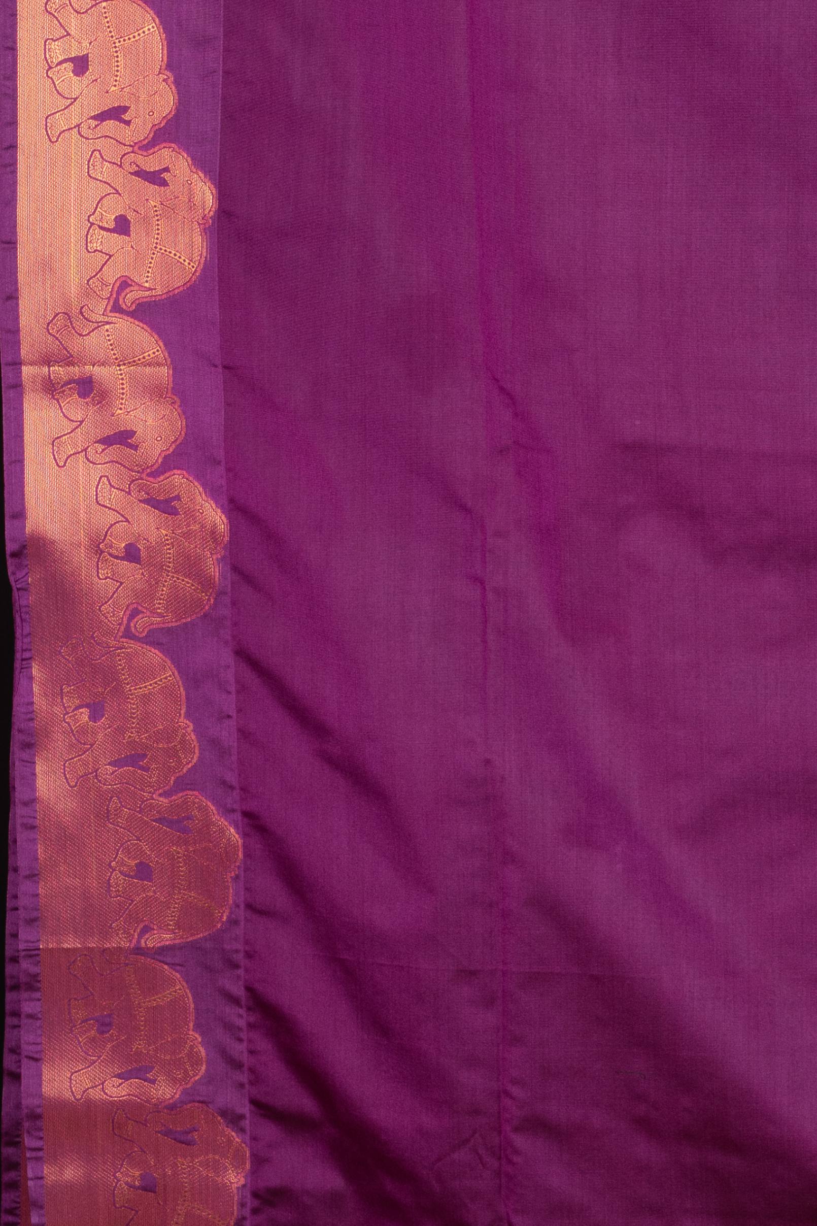 Grey borderless semi silk saree