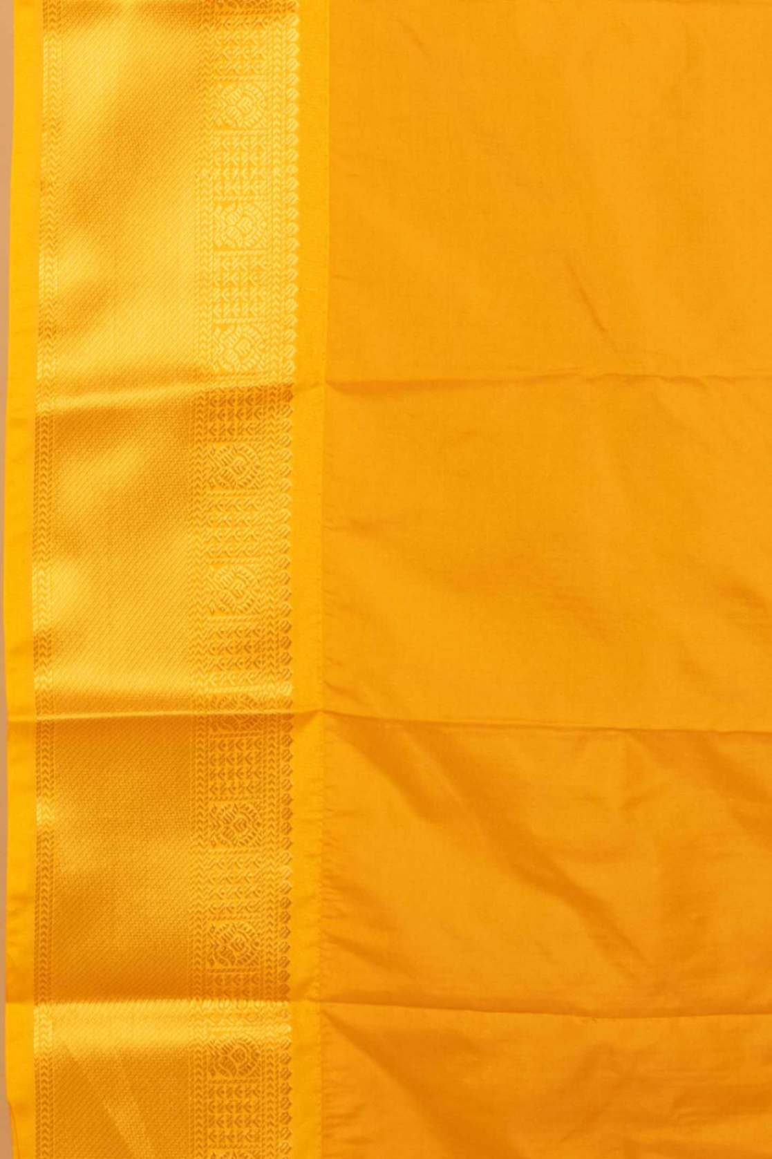 Maroon and Yellow Semi Silk Saree